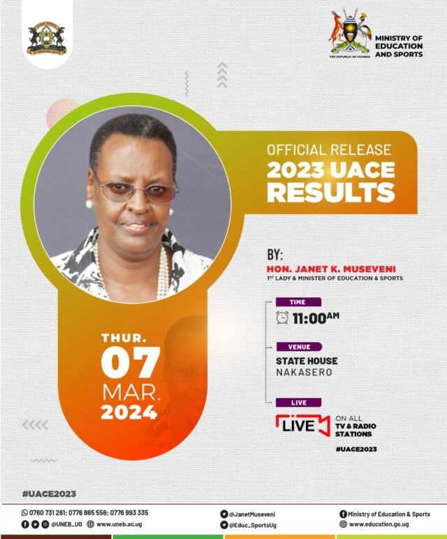 UNEB confirms release date for UACE results 2023/2024