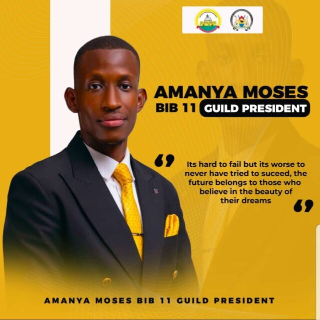 Amanya Moses wins the MUBS Guild president elctions and he is the new Guild president 2024